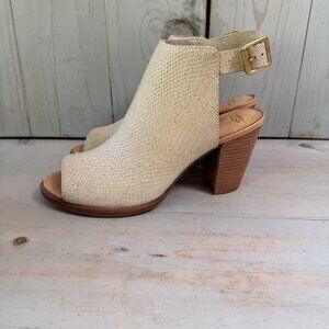 UGG AUDREY EXOTIC EMBOSSED LEATHER PEEP TOE SHOES